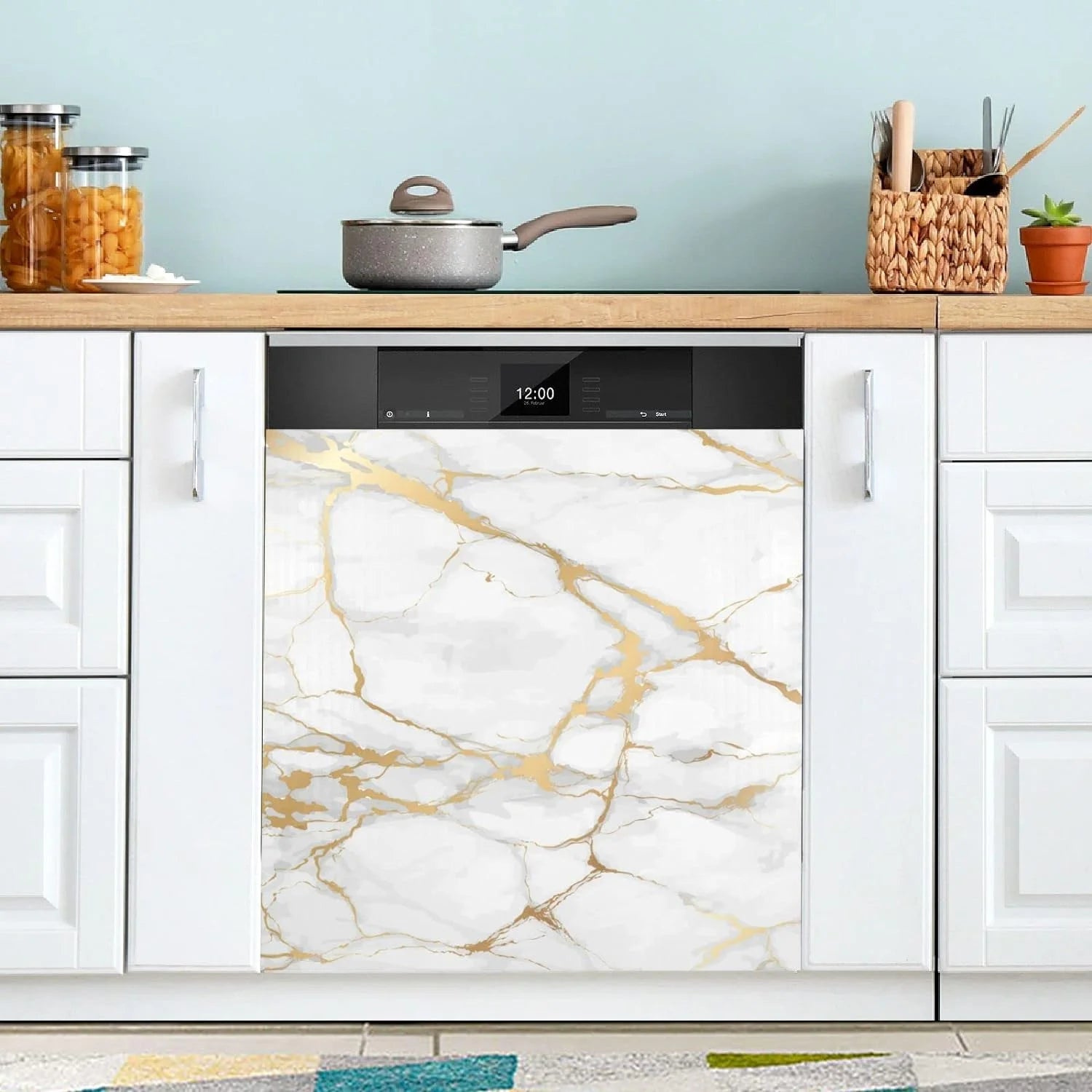 Coolnut Marble Texture Dishwasher Magnet Cover Decorative Magnetic Door Cover Front Dishwasher Cover Decoration Kitchen Magnetic Panel Sticker for Kitchen,23x26inch