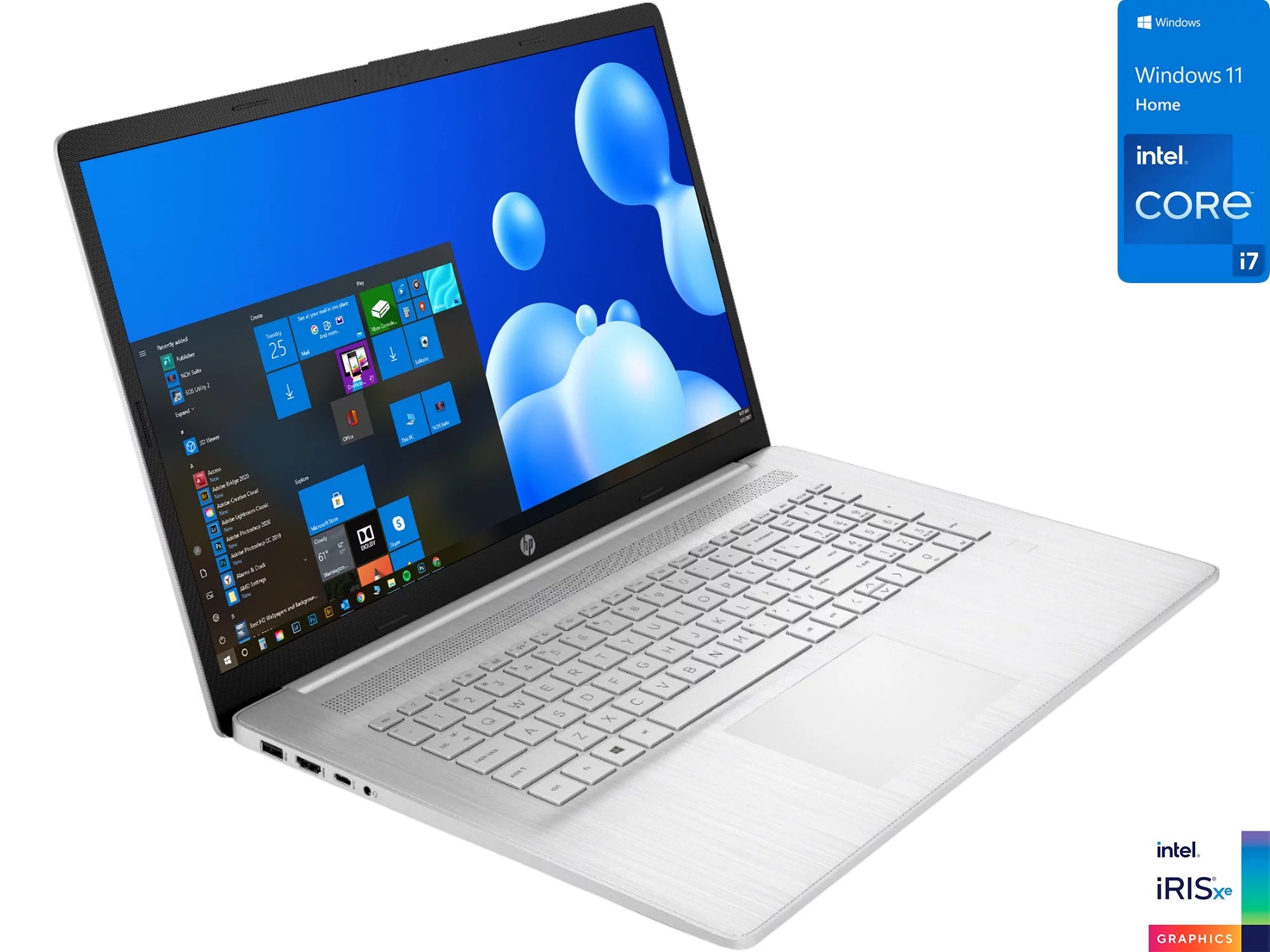 HP 17t Laptop, 17.3 IPS FHD Display, Intel Core i7-1165G7 Upto 4.7GHz, 16GB RAM, 512GB NVMe SSD, HDMI, Wi-Fi, Bluetooth, Windows 10 Home