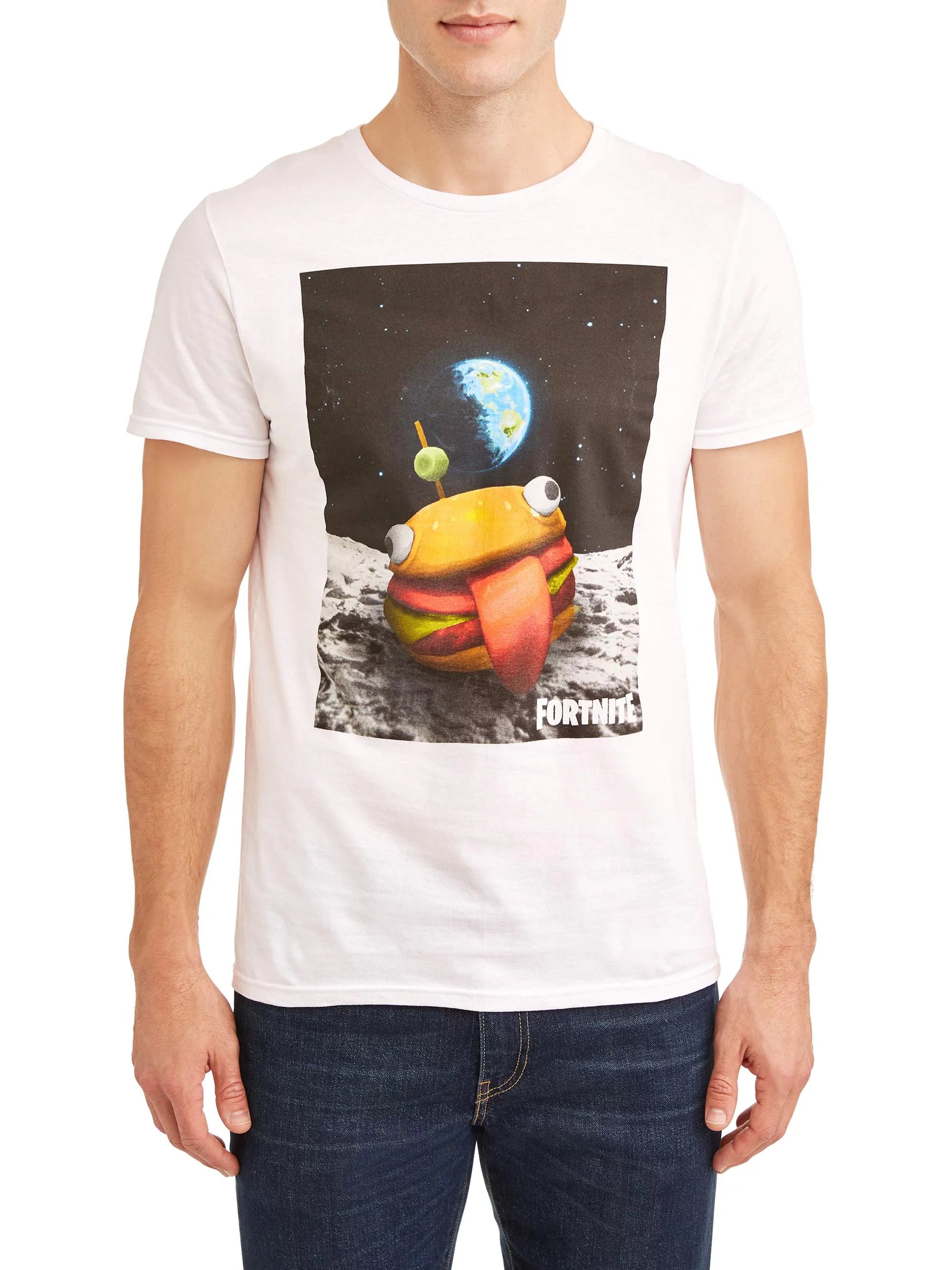 Fortnite Men's Burger Space Short Sleeve Graphic T-Shirt, up to Size 3XL
