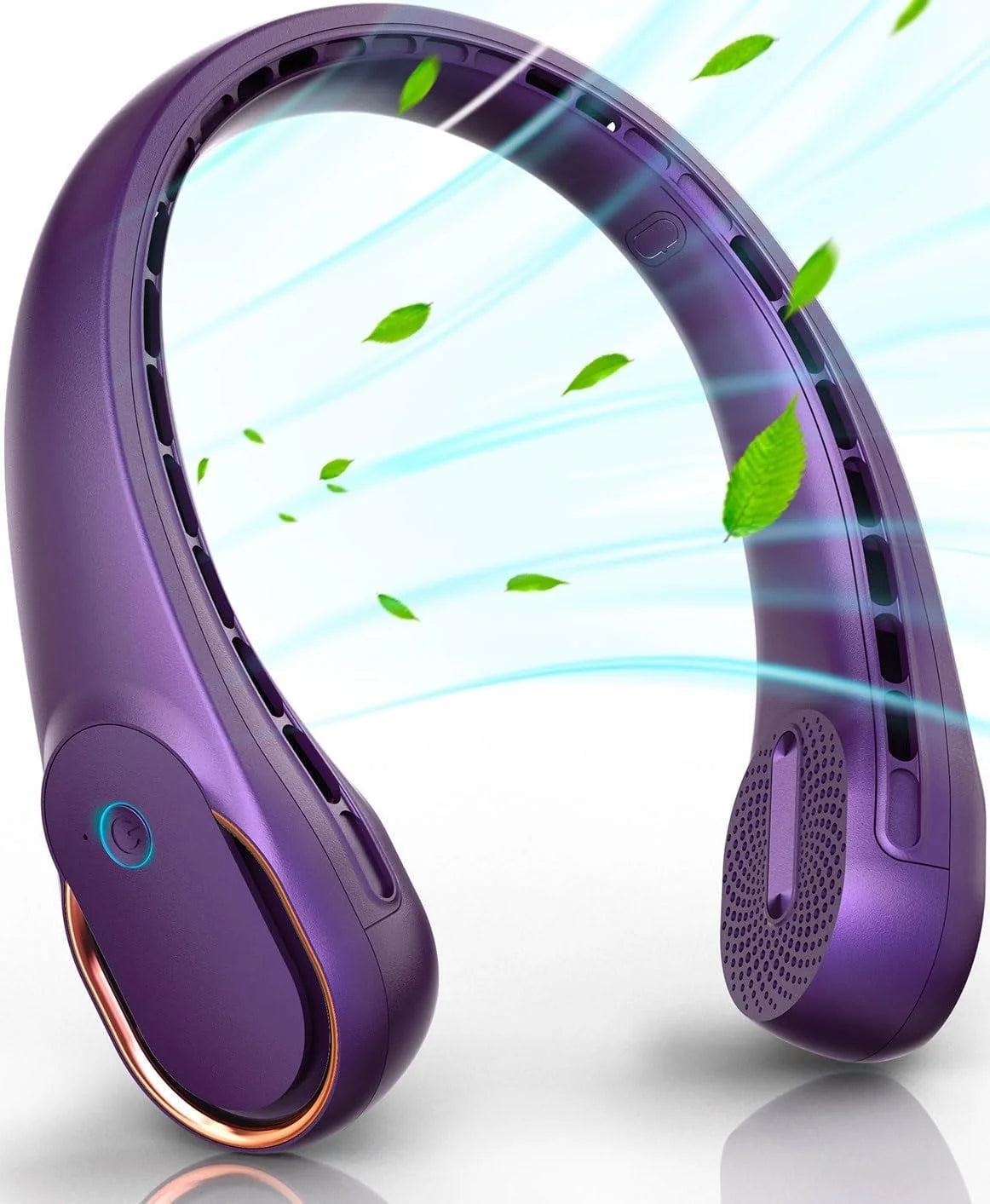 Neck Fan,Personal Fans for Your Neck, Adjustable, 360¡ã Cooling, Super Quiet, No Blade Fan Design, No Hair Twisting, Even Air Volume On Both Sides, Non-Slip, Short Charging, Long Use Time -Purple