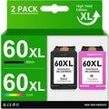 60XL 60 XL Ink Cartridge for HP Printers Envy 100 110 120 Photosmart c4680 c4780 c4795 d110 Deskjet d2680 f2430 f4280 f4440 f4480 f4580,2 Pack
