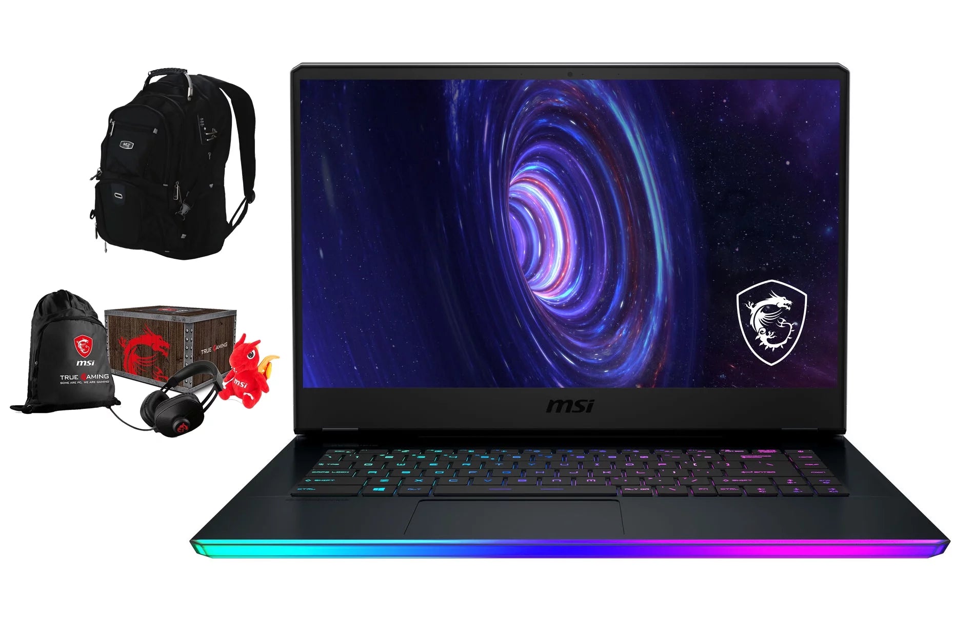 MSI GE66 Raider Gaming and Entertainment Laptop (Intel i7-10870H 8-Core, 64GB RAM, 2TB PCIe SSD, 15.6 Full HD (1920x1080), NVIDIA RTX 3070, Wifi, Bluetooth, Win 10 Home) with ME2 Backpack , Loot Box