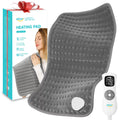 ALLJOY Electric Heating pad for Back/Shoulder/Neck/knee/leg Pain, Cramps and Arthritis Relief, Fast Heating Settings, Auto-Off, Machine Washable, Moist Dry Heat Options, Extra Large 12x24, Grey