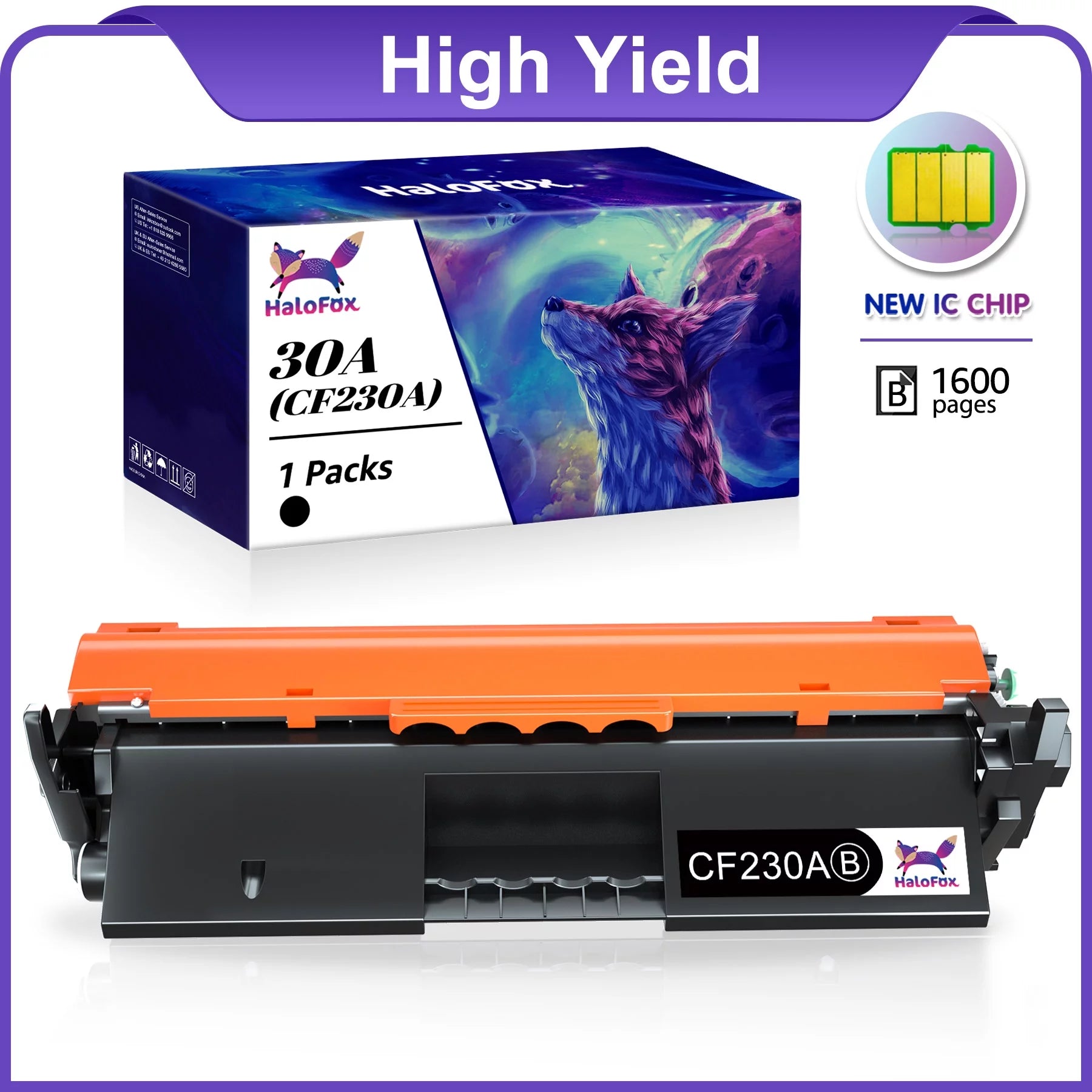 CF230A 30A 30X CF230X Toner Cartridge for HP Laserjet Pro MFP M203dw M227fdw M227fdn M203d M203dn M227sdn M227 M203 for HP Imageclass MF264dw MF266dn MF267 Printer, 1 Black