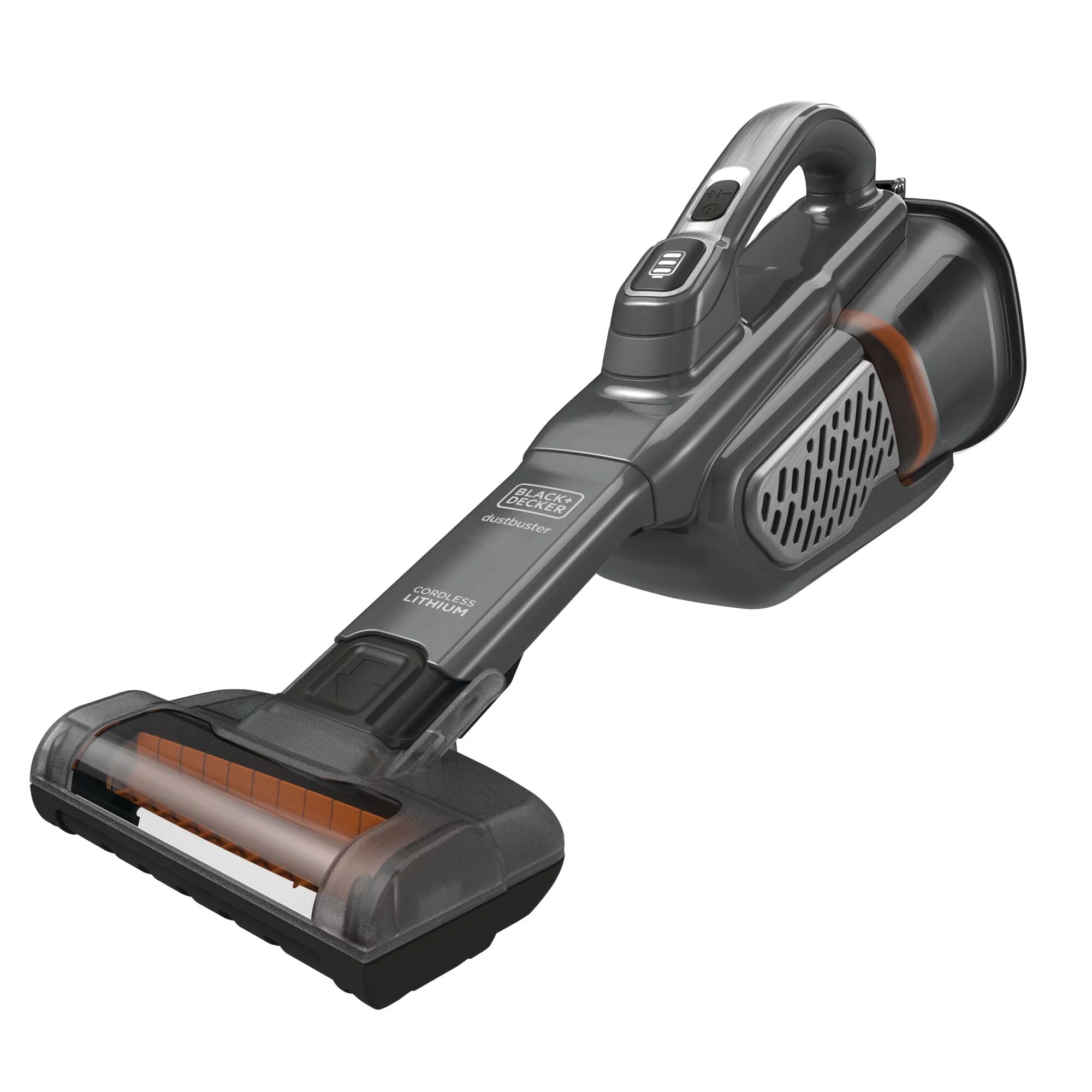 BLACK+DECKER Dustbuster AdvancedClean+ 12V Lithium Cordless Handheld Vacuum with Powered Pet Head for carpet and upholstery, HHVK320JZ01