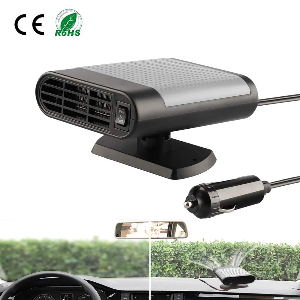 SHANNA 12V Car Heater Defroster 2 in 1 Auto Car Windshield Heater Cooling Fan Plug into Cigarette Lighter 12 Volt 150W Auto Defogger 360¡ã Rotatable Fast Heating Quickly Defrost