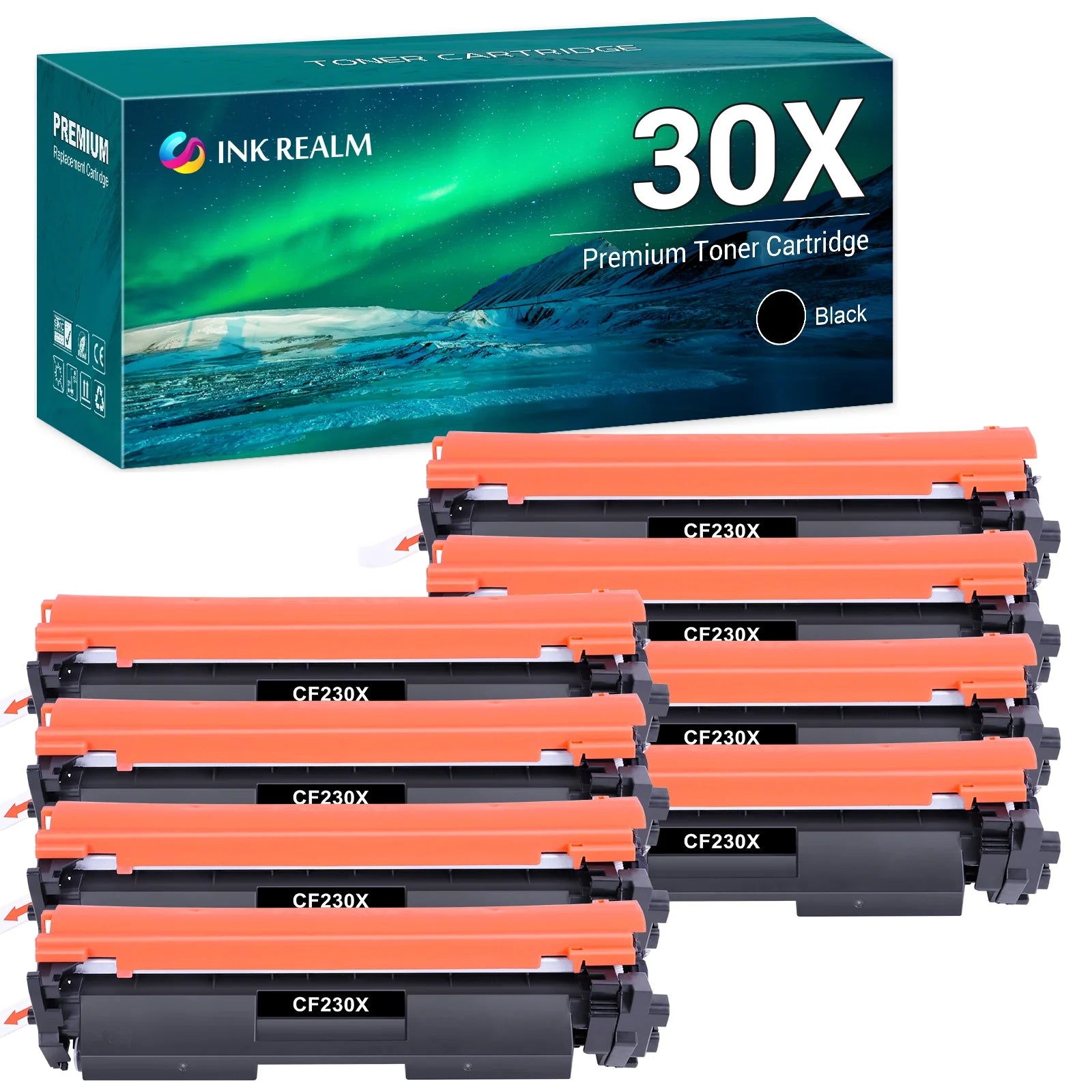 30X CF230X Compatible Toner Replacement for HP 30X CF230X for HP Pro MFP M227fdw M203dw M227fdn M203dn M227sdn M203d M203 Printer Ink (Black, 8-Pack)