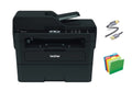Brother MFC-L27 Series Monochrome All-in-One Laser Printer, Print-Copy-Scan-Fax, Wireless, Mobile Printing, 2.7 Touchscreen, 36 ppm, Auto 2-Sided Printing, With MTC Printer Cable and File Folders