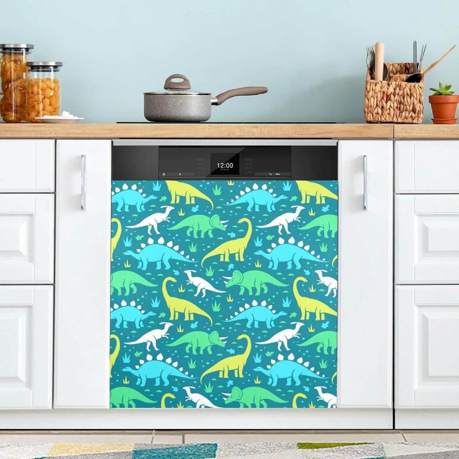 Hyjoy Dinosaur Dishwasher Magnet Cover Decorative Magnetic Door Cover Front Dishwasher Cover Decoration Kitchen Magnetic Panel Sticker for Kitchen,23x26inch