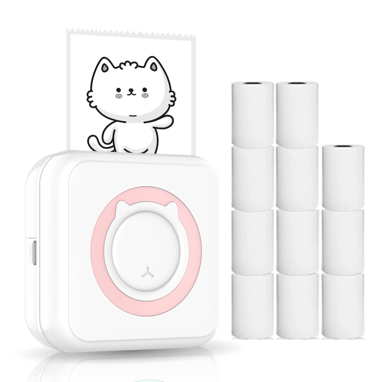 All-in-one Photo Printer Multifunction Portable Printer Wireless Instant Mini Printer Support BT Connection for Smartphone with 11 Paper Rolls 57mm Compatible with iOS Android