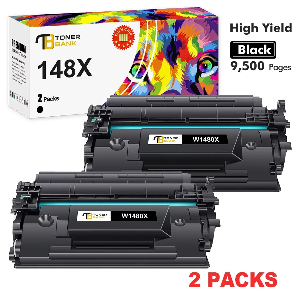 148X 148A with Chip Toner Cartridge Black High Yield Compatible for HP W1480X 148X 148A Laserjet Pro 4001dn MFP 4101fdw 4101fdn 4001n 4001dn 4001dw£¨2-Pack£©