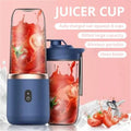 1pc Blue Portable Small Electric Juicer Stainless Steel Blade Cup Juicer Fruit Automatic Smoothie Blender Kitchen Tool
