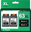 63XL Black Ink Cartridge (2-Pack), Replacement for HP Ink 63 63XL Black Ink Cartridge for HP OfficeJet 3830 4650 4655