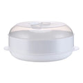 Round Microwave Steamer Heating Steamer with Lid Veggies Fish Cookware Tier