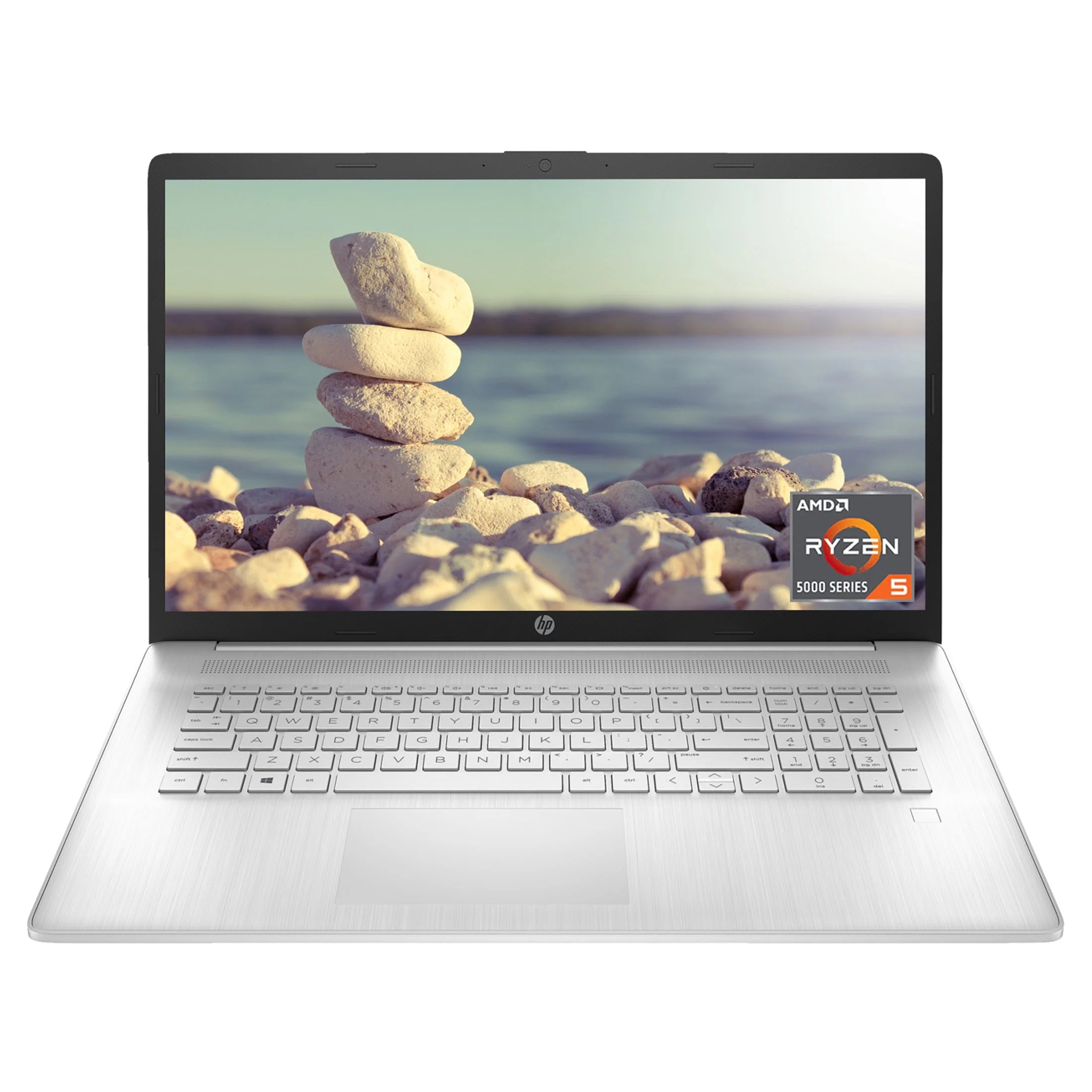 HP Essential Laptop, 17.3 FHD Display, AMD Ryzen 5 5500U, 16GB RAM, 1TB SSD, Fingerprint Reader, Numeric Keypad, HDMI, Wi-Fi, Windows 11 Home, Silver