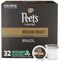 Peet's Coffee K-Cup Pods, Single Origin Brazil Medium Roast (32 Count) Single Serve Pods Compatible with Keurig Brewers