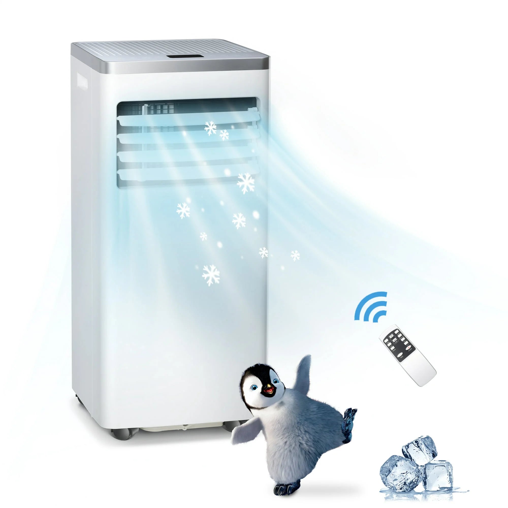 KISSAIR 6000BTU(10000 BTU ASHRAE) Portable Air Conditioner, Powerful Home AC Unit with Built-in Dehumidifier & Fan Mode, Cools 450 Sq.Ft, Functional Portable AC , 24Hrs Timer, Installation Kit?White?