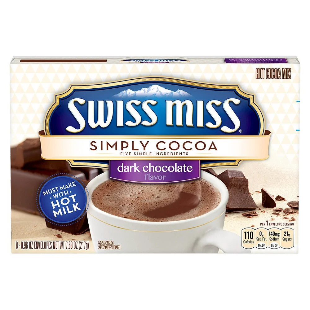 Swiss Miss Simply Cocoa Dark Chocolate (Pack of 48)