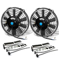 DNA Motoring RAF-9+FMK-X2 2Pcs 9 Inch High Performance Electric Radiator Cooling Fan kit (Black)