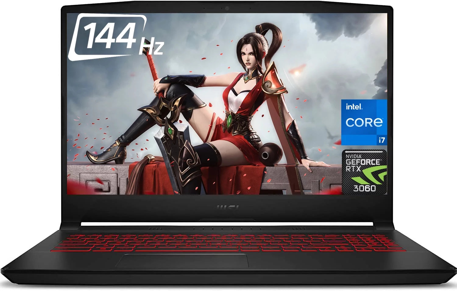 MSI GF66 Katana Gaming Laptop, 15.6 FHD IPS 144Hz Display, 12th Gen Intel Core i7-12700H Processor, 16GB RAM, 1TB SSD, NVIDIA GeForce RTX 3060, Backlit Keyboard, Windows 11 Home, Cefesfy Accessory