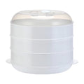 Round ABS Microwave Steamer for Cooking Heating Steamer Dish with Lid Healthy Veggies Fish Cookware Up to 248F degree - Tier