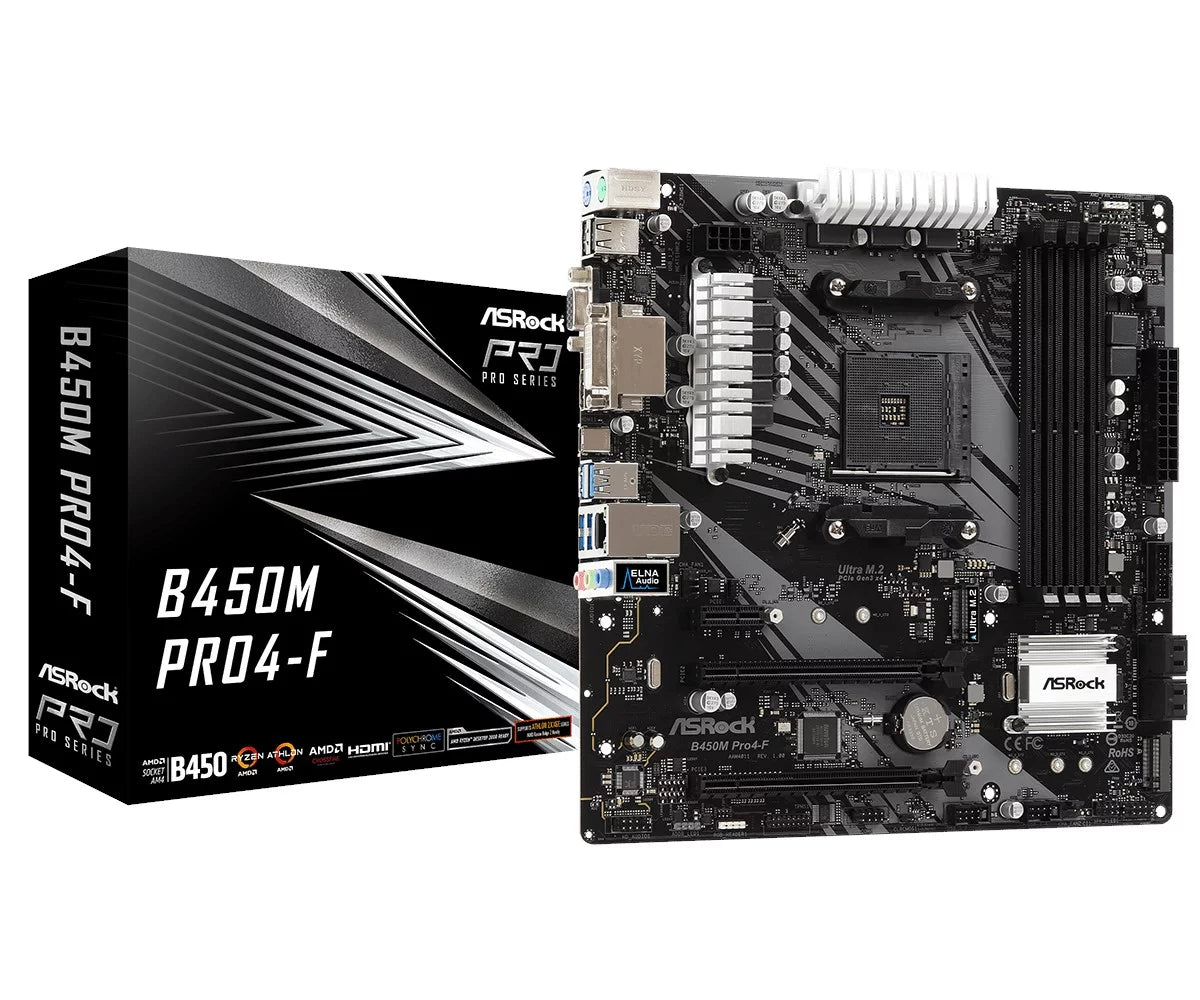 Asrock Pro 4 AMD B450 Micro ATX DDR4-SDRAM Motherboard