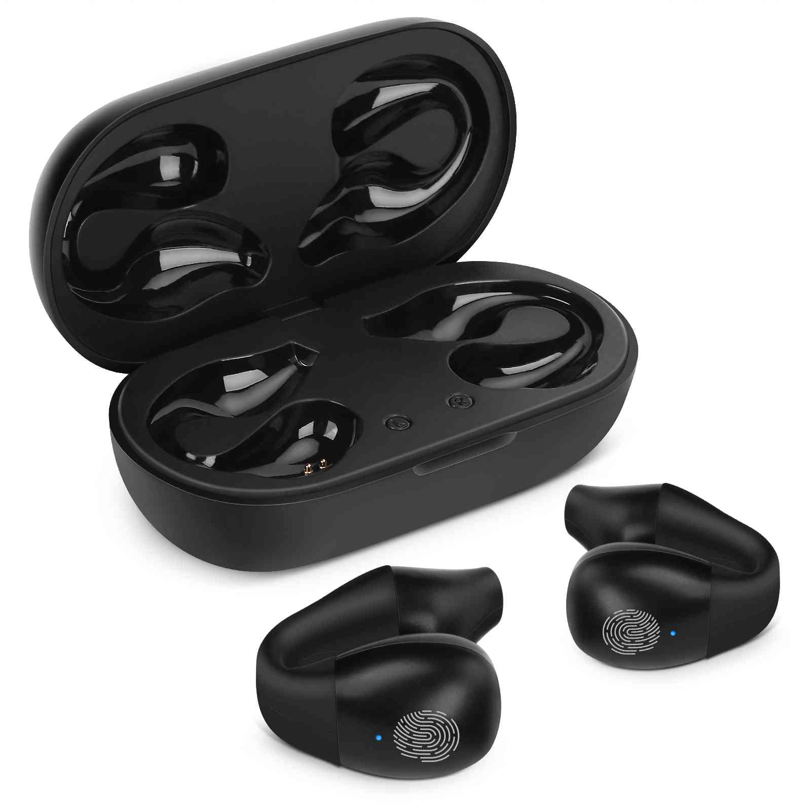 UrbanX QC3 True Wireless Earbuds Bluetooth Headphones Touch Control with Charging Case Stereo Earphones in-Ear Built-in Mic Headset Premium Deep Bass for LG G Pad IV 8.0 FHD - Black