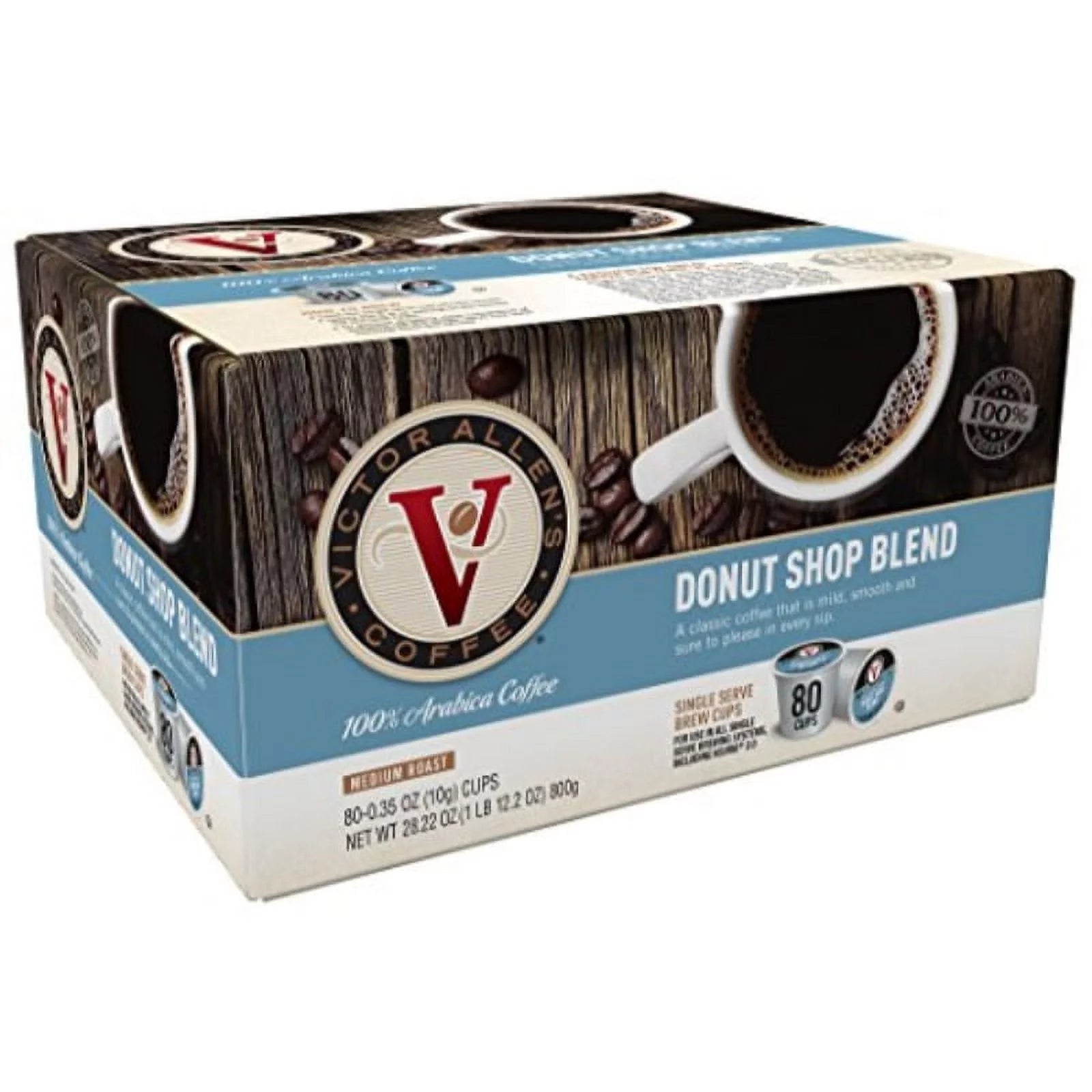 Victor Allen Coffee, Donut Shop Single Serve K-cup, 80 Count (Compatible with 2.0 Keurig Brewers)
