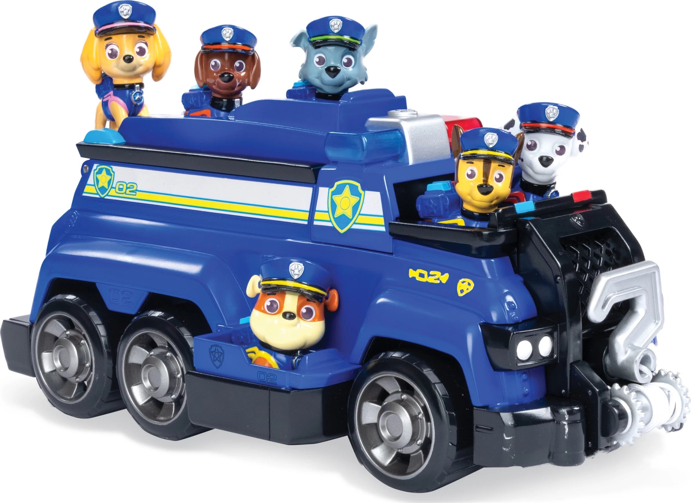 PAW Patrol, Chase¡¯s Total Team Rescue Police Cruiser Vehicle with 6 Pups, for Kids Aged 3 and Up