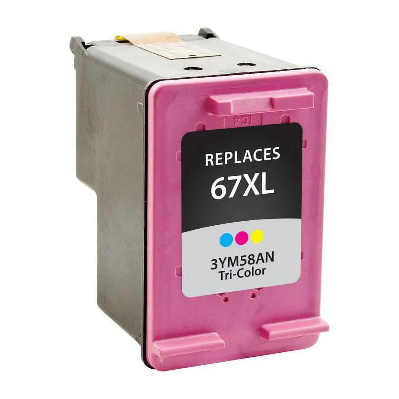 PrinterDash Replacement for Deskjet 2724/2725/2755e/4140/4155/Envy 6020/6030/6052/6075/6455/6475 Tri-Color High Yield Inkjet (200 Page Yield) (NO. 67XL) (3YM55AE)