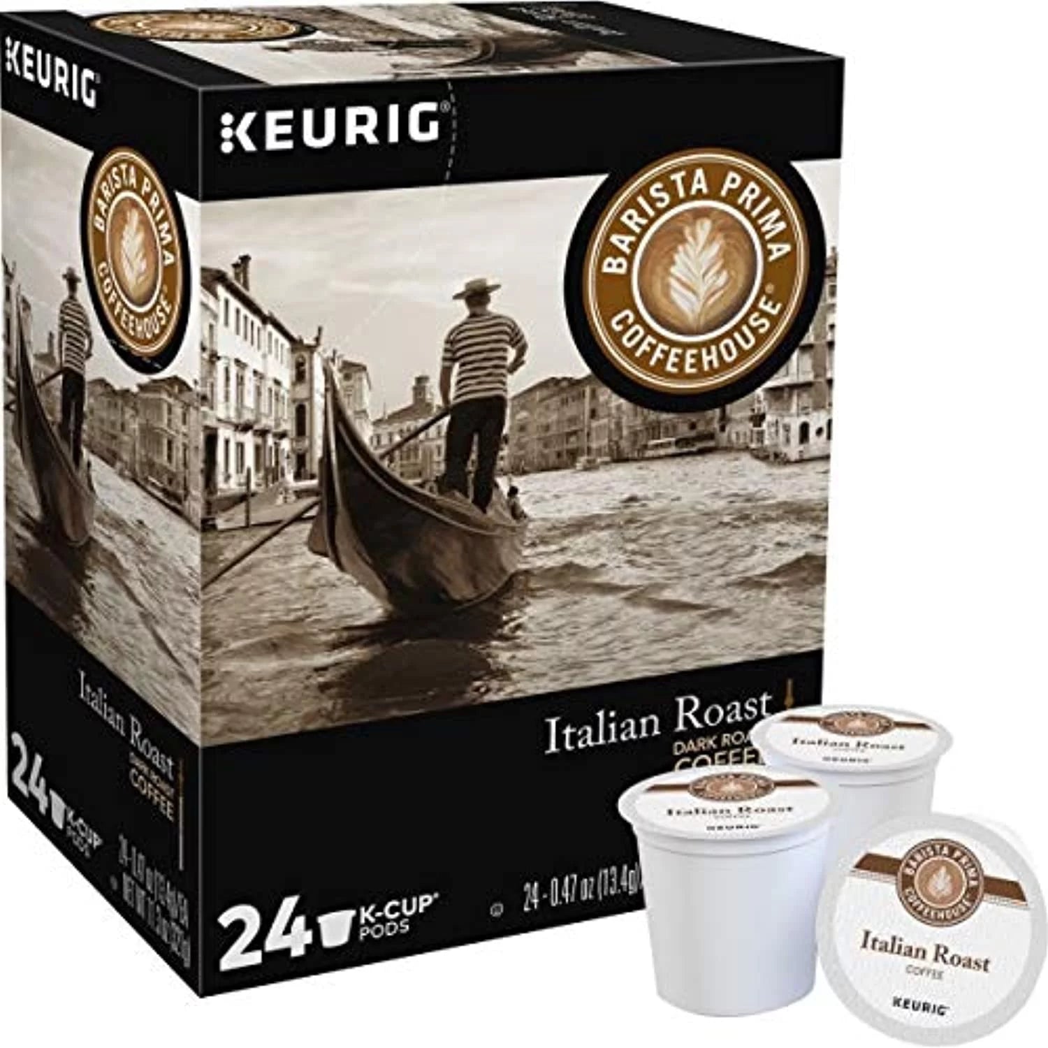 Barista Prima Coffeehouse Single-Serve Coffee K-Cup, Italian Roast, Carton Of 24