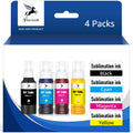 Sublimation Ink Refill for Epson Ecotank 2840 ET-2400 ET-2800 ET-2803 ET-2720 ET-2760 ET-2750 ET2850 ET-15000 ET-2720 ET-2760 ET-2750 ET-4700 ET-3760 WF-7710 WF-7720 (Black, Cyan, Yellow, Magenta)
