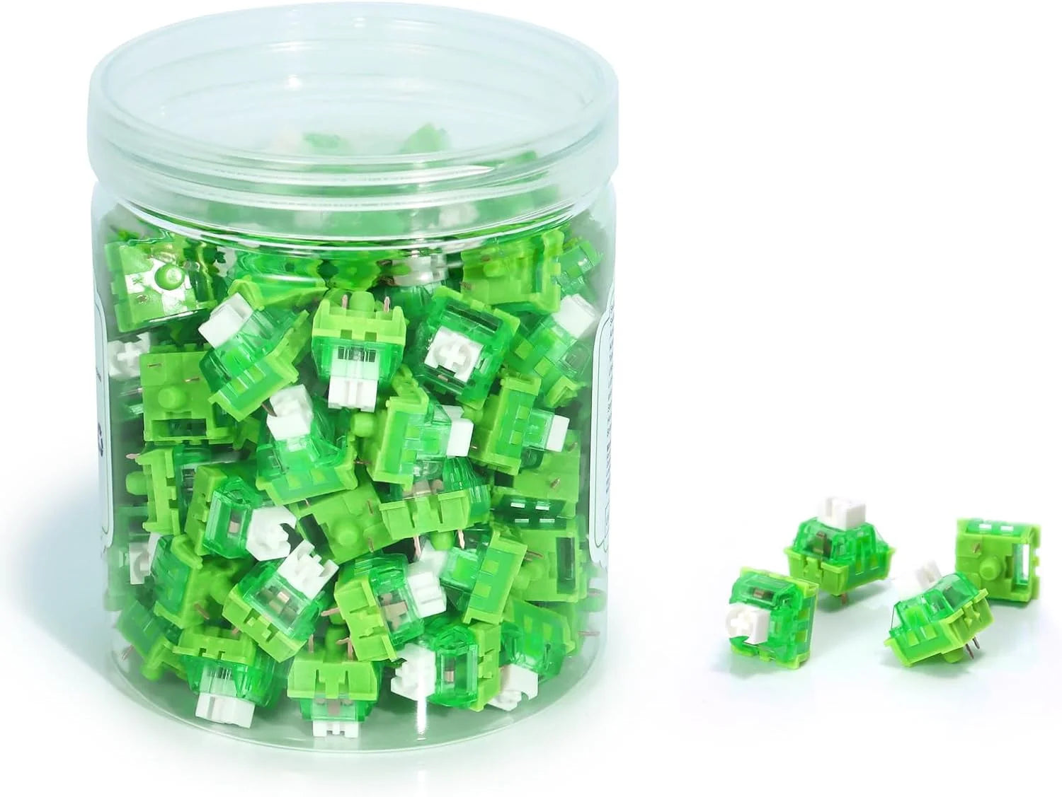 MAGIC-REFINER x Jelly Green Switches for Mechanical Keyboard DIY, 45gf Linear Keyswitch 3 Pins, Factory Pre Lubed with POM Stem Compatible for MX Mechanical Keyboard Switch Set (100PCS)