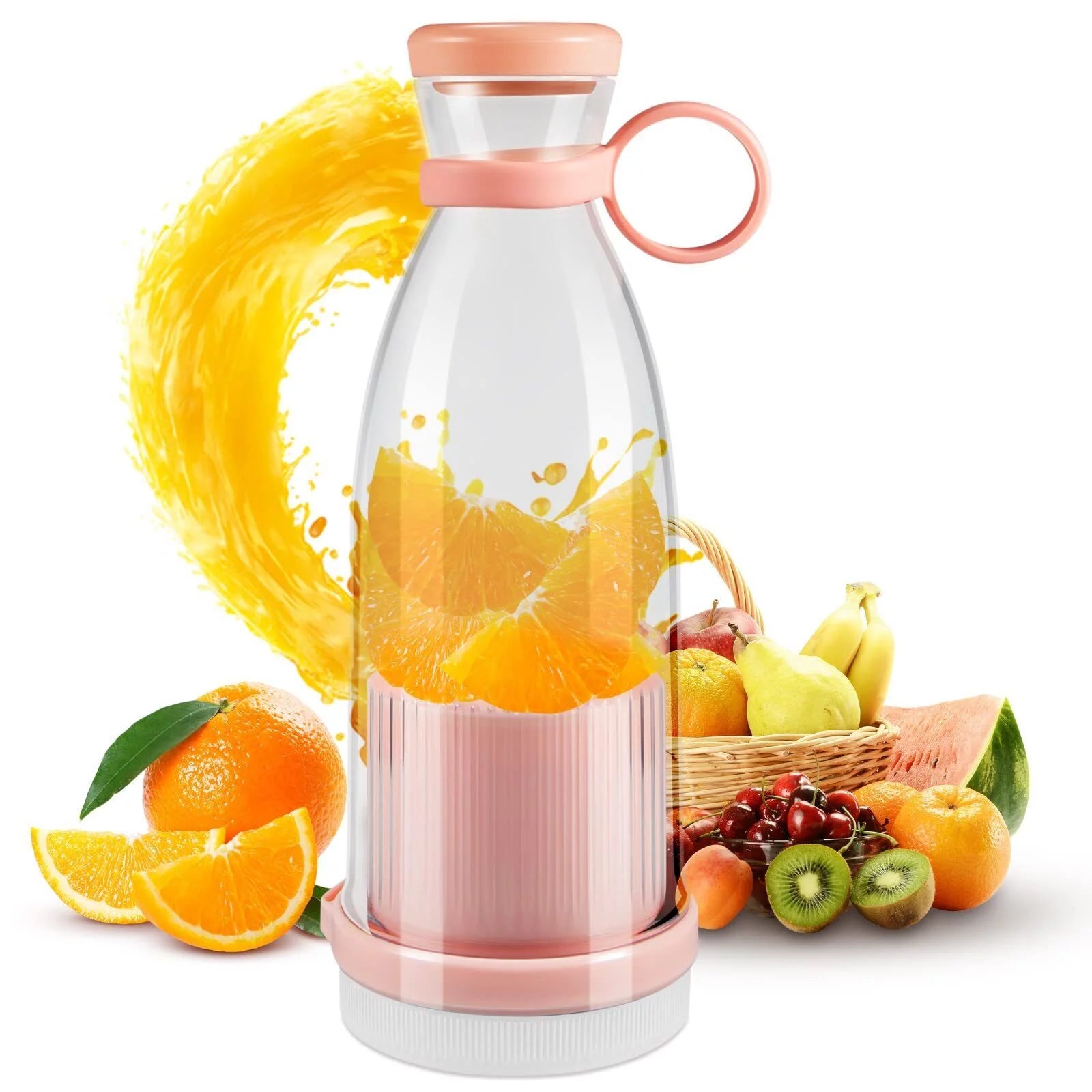 JLLOM Portable Personal Mini Juicer Cup - USB Rechargeable Blender for Smoothie Mixing On-the-Go