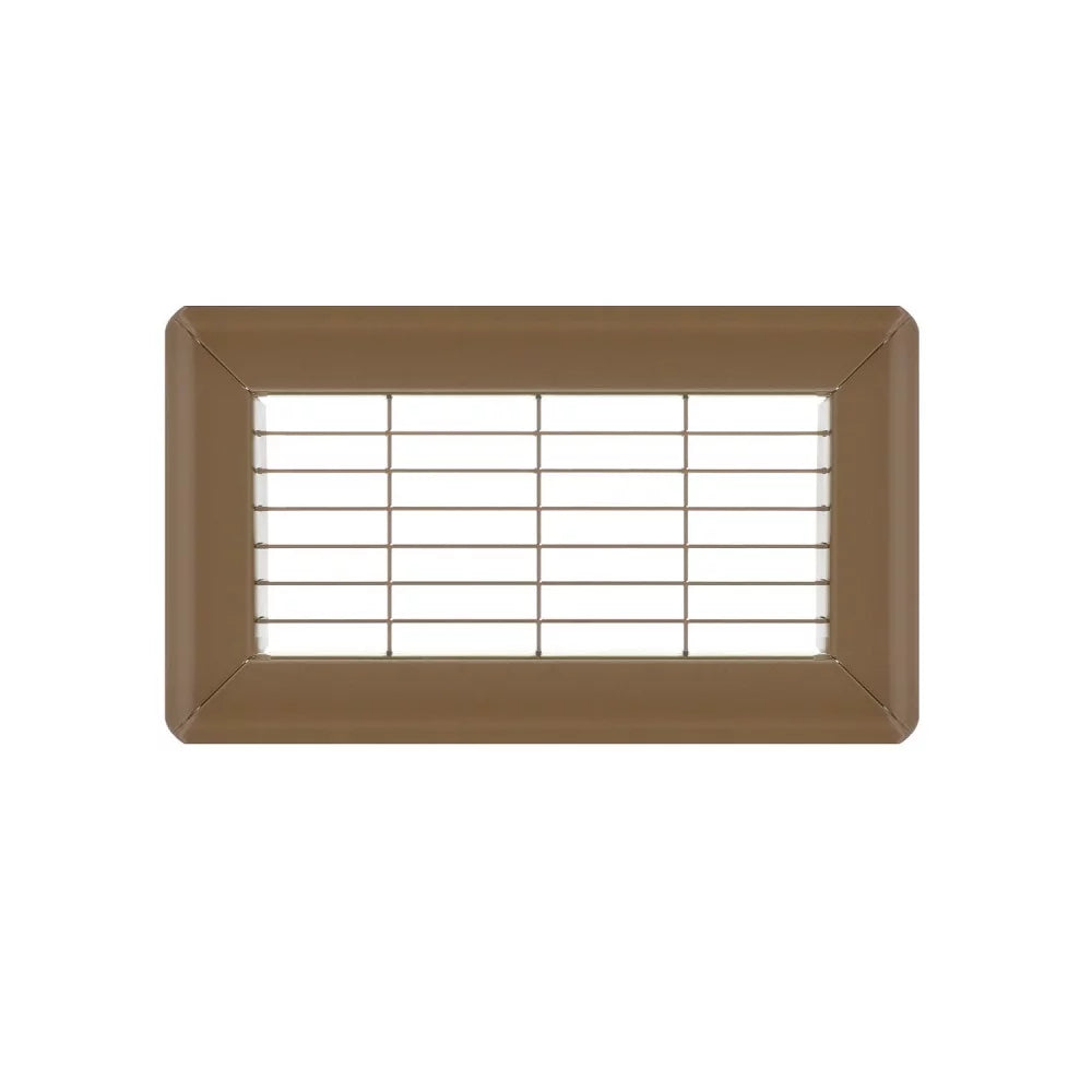 4in x 8in Imperial Brown Heavy Gauge Steel Floor Grille - Heating and Cooling Air Vent