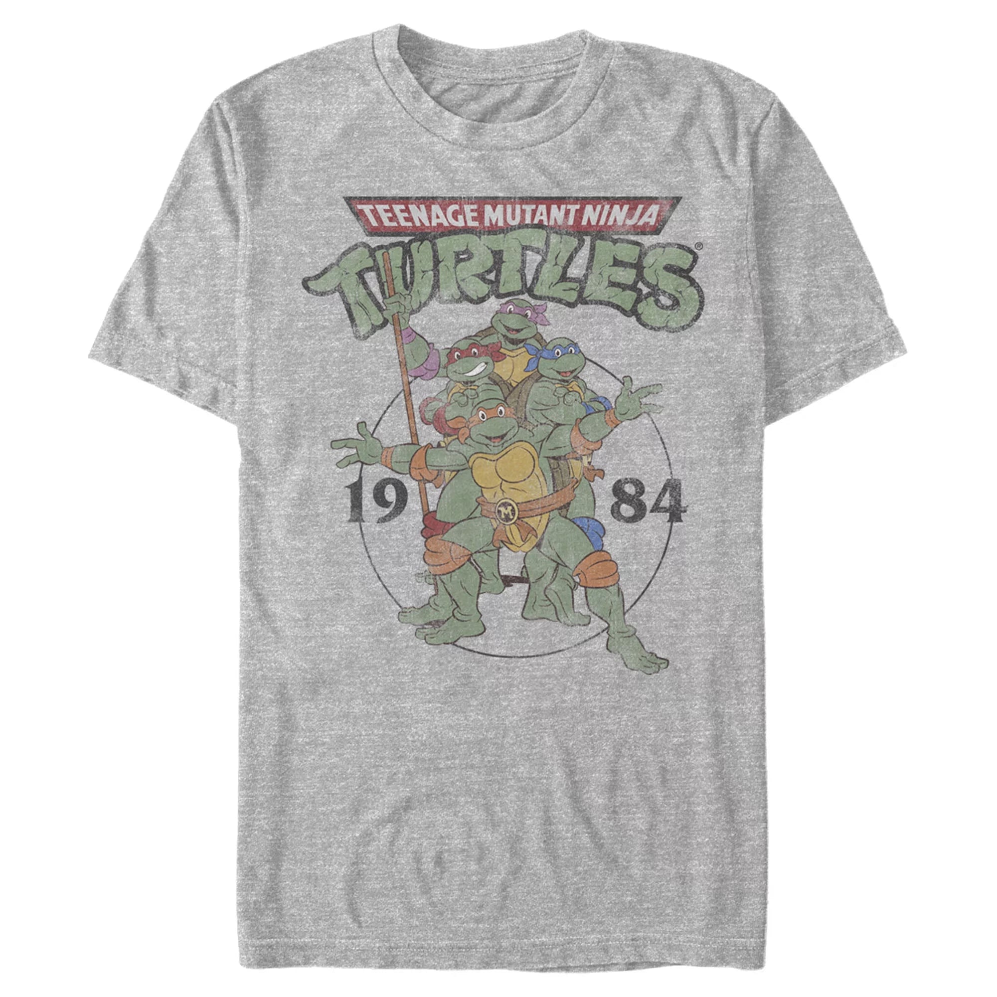 Men's Teenage Mutant Ninja Turtles 1984 Heroes  Graphic Tee Athletic Heather Small