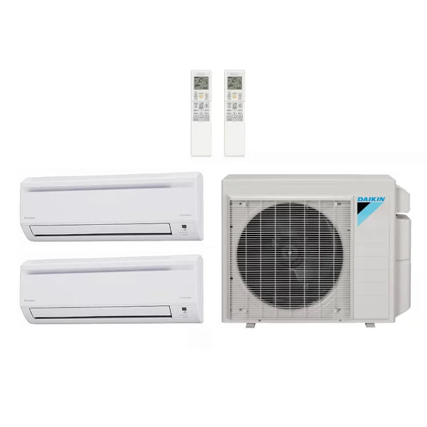 Daikin 14,000 Btu 20.2 Seer 2-Zone Mini Split Heat Pump System - 7K-7K - 5MXS48TVJU - (2) CTXS07LVJU