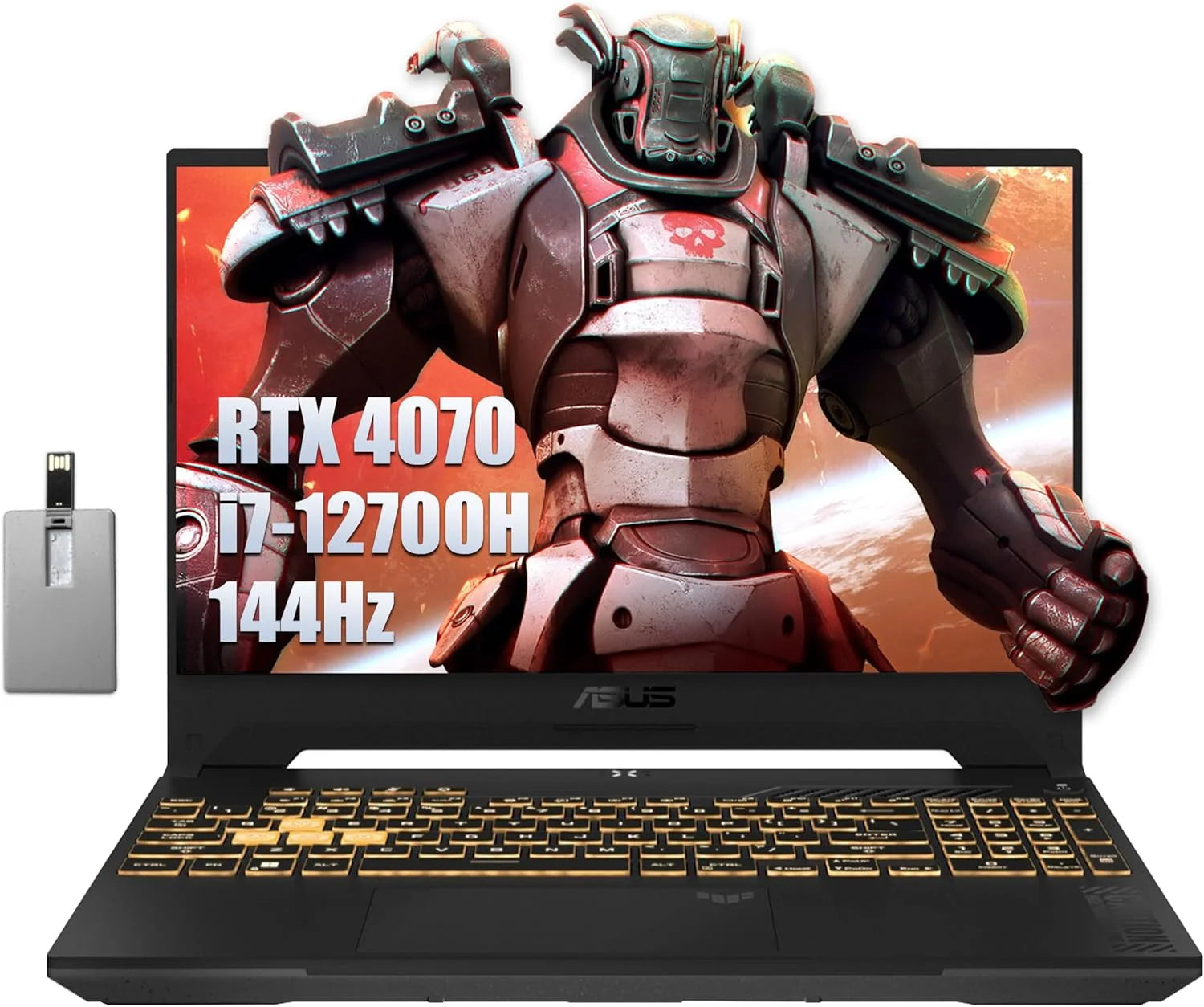 ASUS TUF F15 15.6 FHD Gaming Laptop, Intel Core i7-12700H, NVIDIA GeForce RTX 4070, 32GB RAM, 2TB SSD, RGB Keyboard, Numpad, Smart AMP Audio, Wi-Fi 6, Gray, Win 11 Pro, Hotface 32GB USB Card