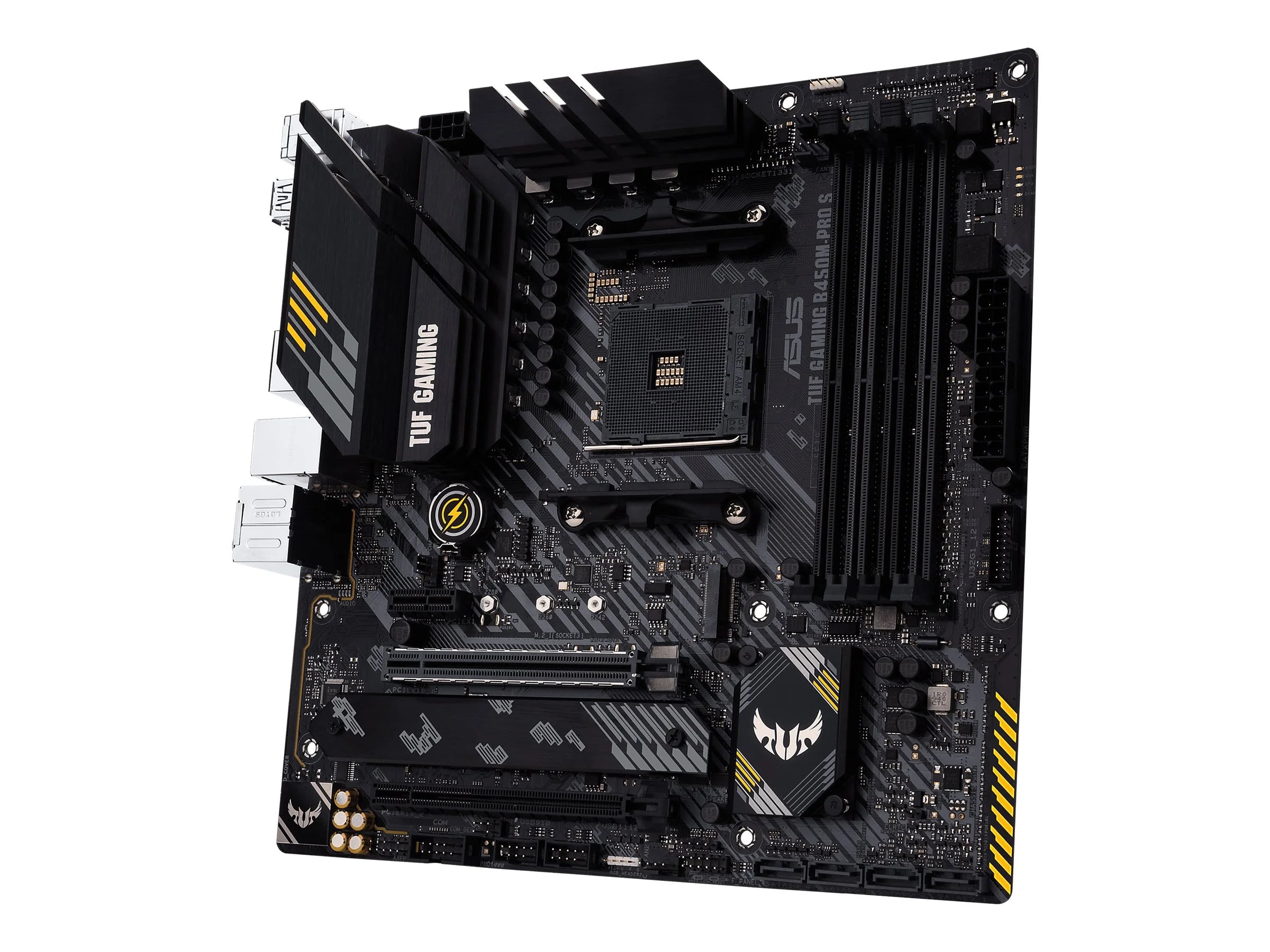 ASUS TUF GAMING B450M-PRO S - Motherboard - micro ATX - Socket AM4 - AMD B450 Chipset - USB-C Gen2, USB 3.2 Gen 1, USB 3.2 Gen 2 - 2.5 Gigabit LAN - onboard graphics (CPU required) - HD Audio (8-channel)