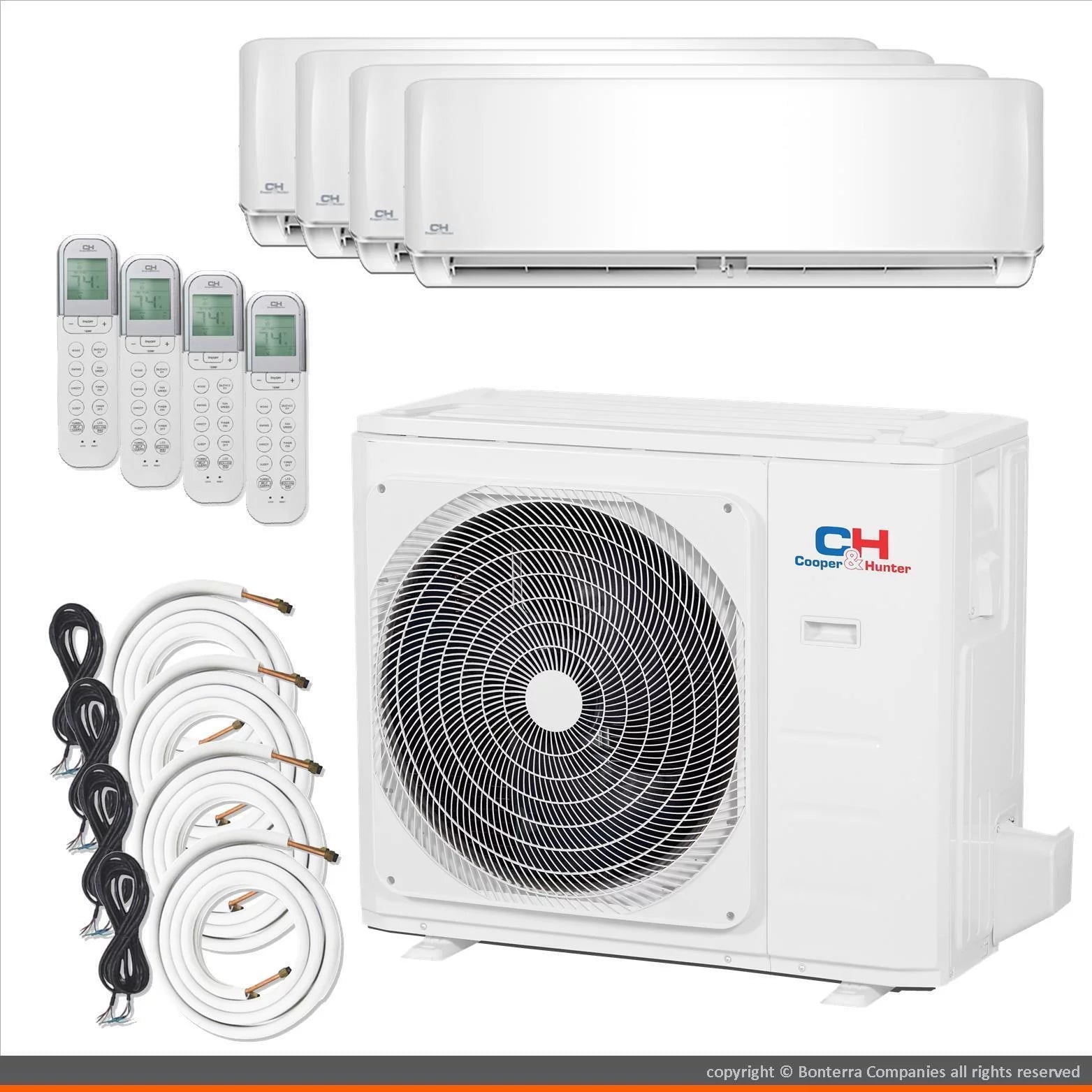 Cooper & Hunter Mini Split AC Heat Pump Multi 4 Zone 9000 9000 18000 24000 BTU
