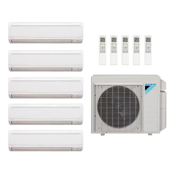 Daikin 48,000 Btu 20.2 Seer 5-Zone Mini Split Heat Pump System - 7K-7K-7K-12K-15K - 5MXS48TV-(3) CTXS07LV-FTXS12LV-FTXS15LV