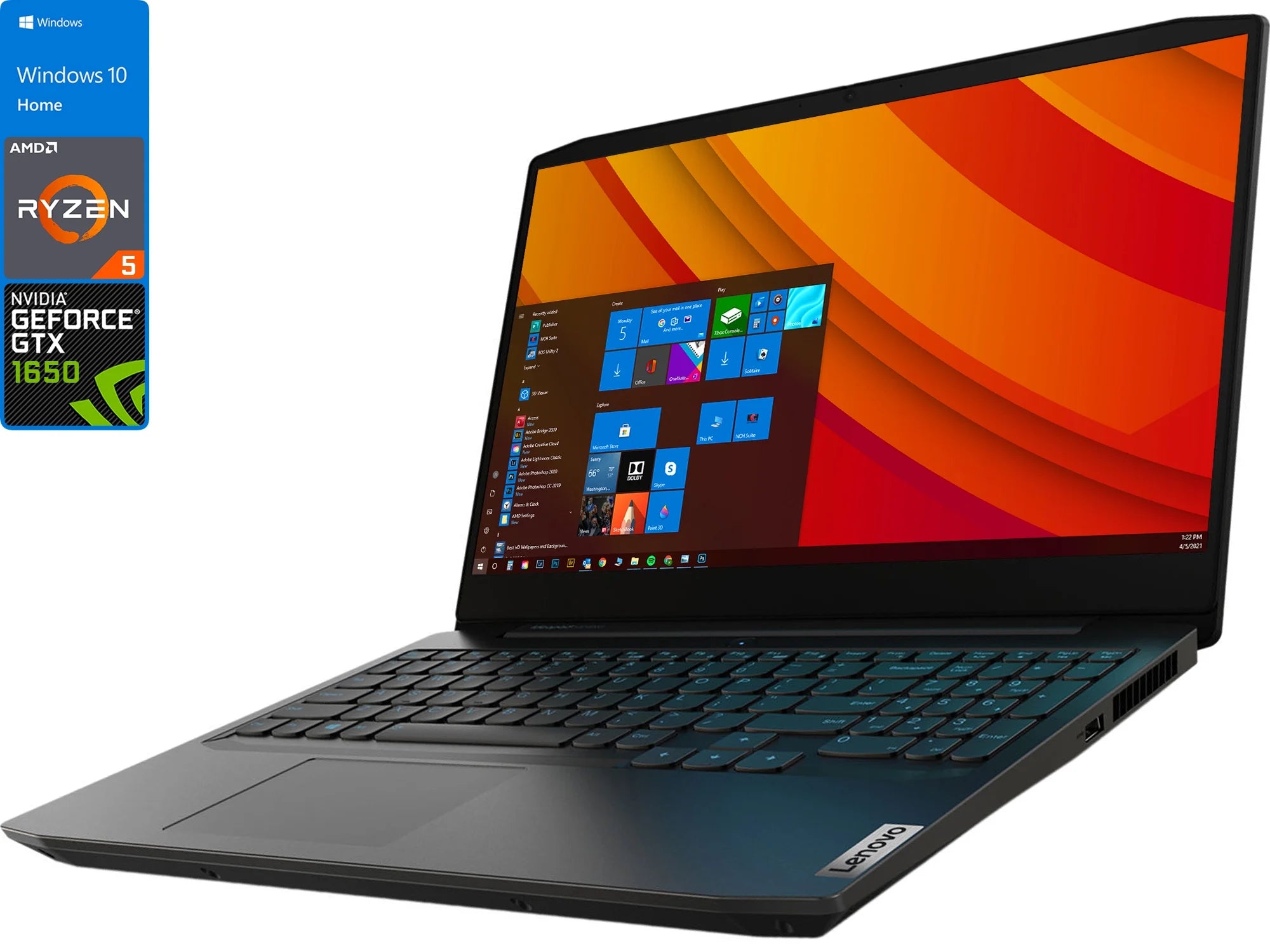 Lenovo IdeaPad 3 Gaming Notebook, 15.6 120Hz FHD Display, AMD Ryzen 5 4600H Upto 4.0GHz, 16GB RAM, 1TB NVMe SSD, NVIDIA GeForce GTX 1650, HDMI, Wi-Fi, Bluetooth, Windows 10 Home