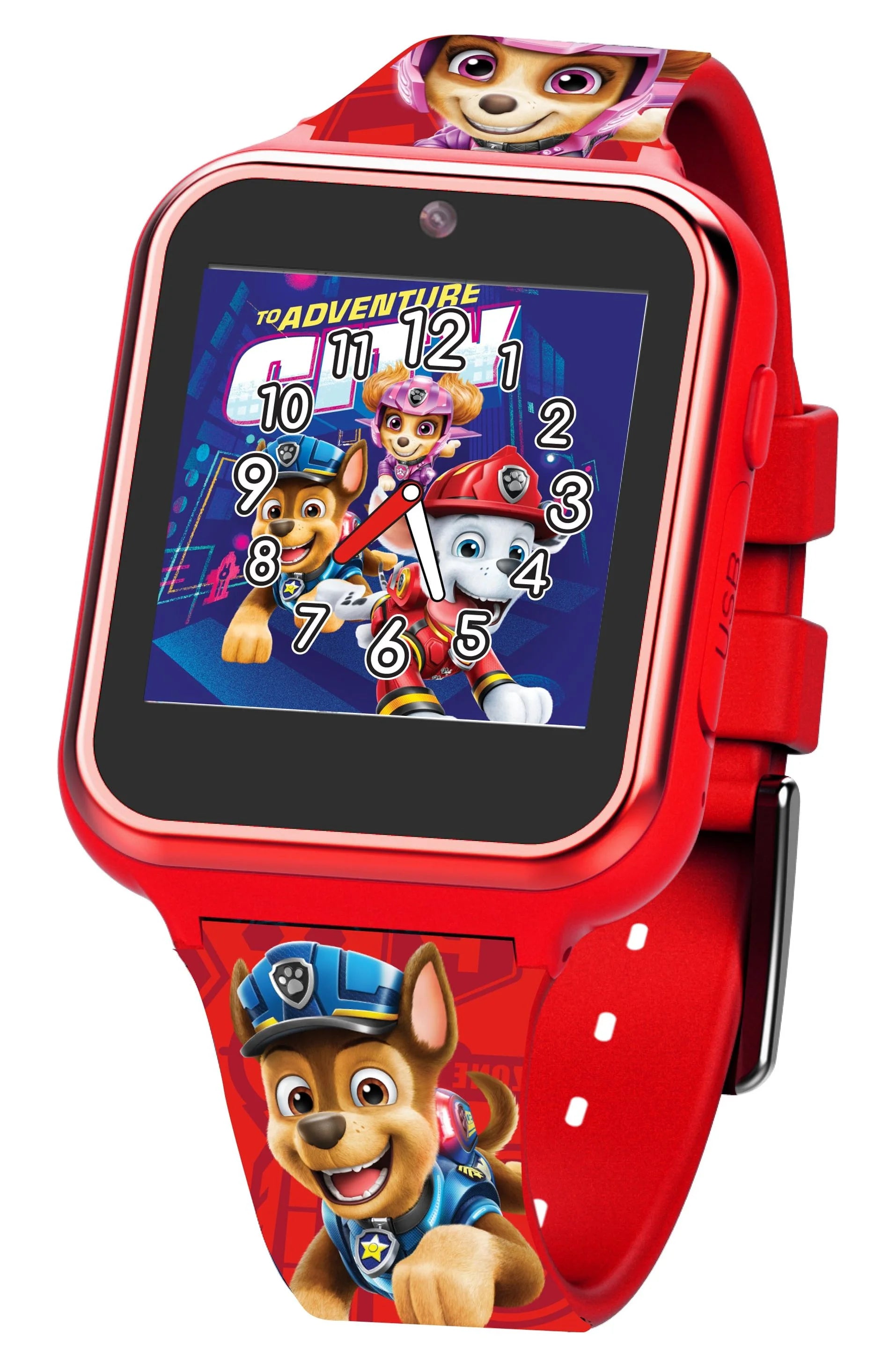 Nickelodeon Paw Patrol iTime Unisex Touchscreen Smart Watch with Silicone Strap and Red Case 42MM