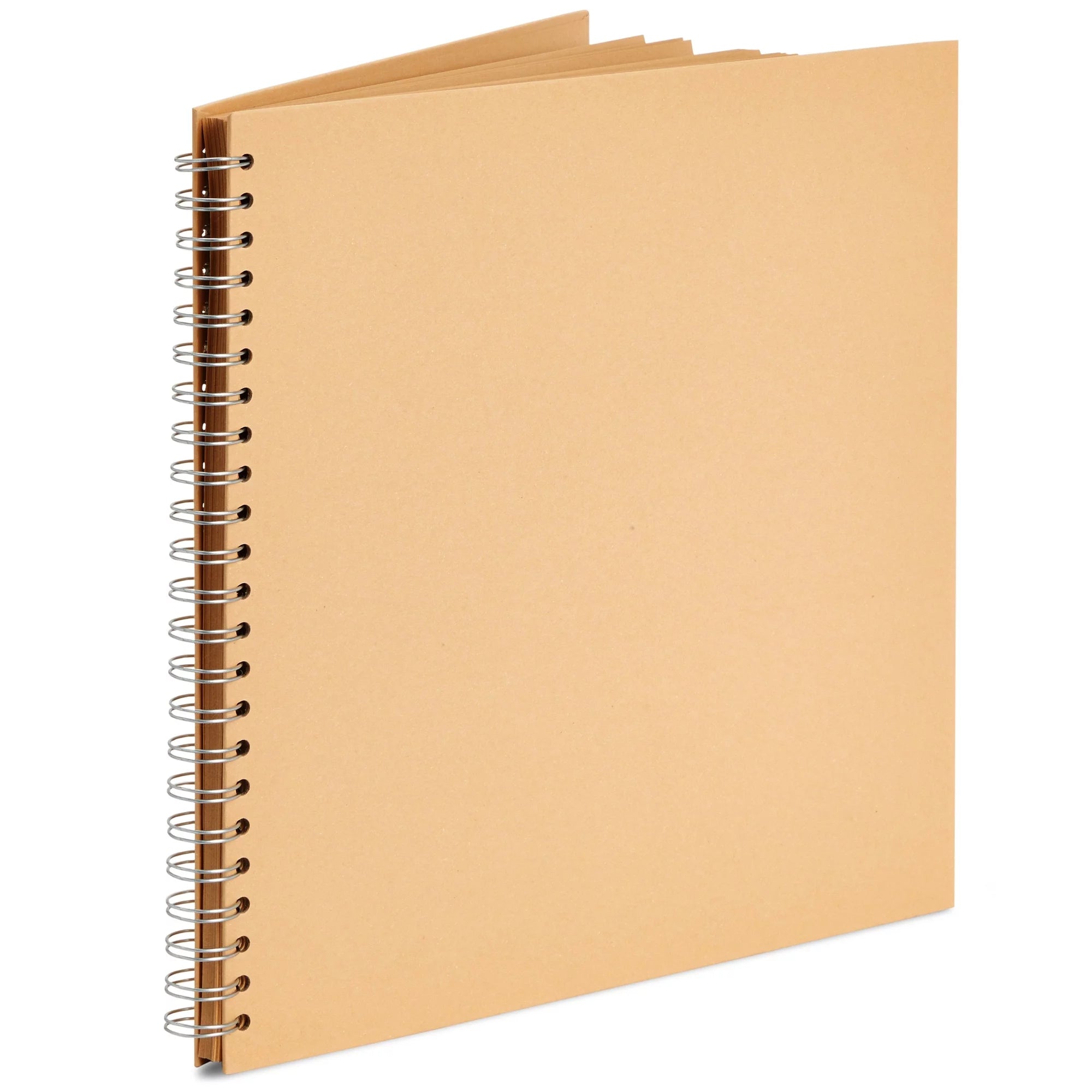12x12 Scrapbook Album Hardcover (Blank), Kraft Paper Material Spiral Bound Sketchbook for Drawing, Writing, Arts and Crafts Projects, Home, Office, School (40 Sheets Total)