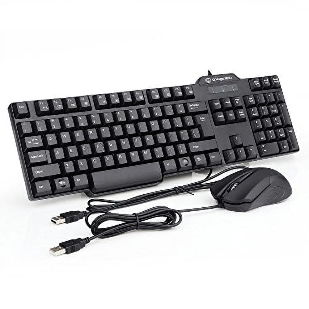 Wired Keyboard and Mouse Combo, Computer USB Office Keyboard with 6 Feet USB Cable and 3 Button Mouse, Support Windows 10/8 / 7 / Vista/XP, Mac, Linux, Black, Gofreetech (Keyboard and Mouse)