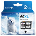 60XL 60 XL Black Ink Cartridge for HP 60 Ink Work for PhotoSmart C4780 C4680 C4795 C4640 D110 D110a Deskjet F4480 F4440 F2430 F4280 Envy 110 120 111 114 Printer (2 Pack)