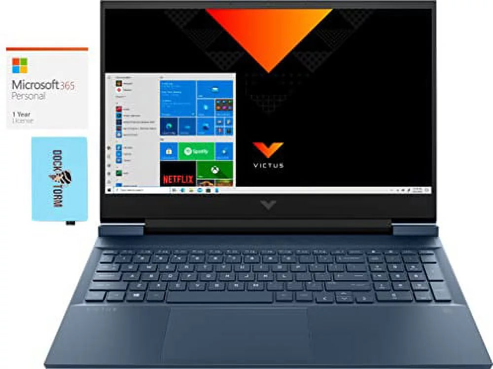 HP Victus 16z Gaming & Entertainment Laptop (AMD Ryzen 5 5600H 6-Core, 32GB RAM, 512GB PCIe SSD, RTX 3050 Ti, 16.1 60Hz Full HD (1920x1080), Win 11 Pro) with MS 365 Personal, Hub