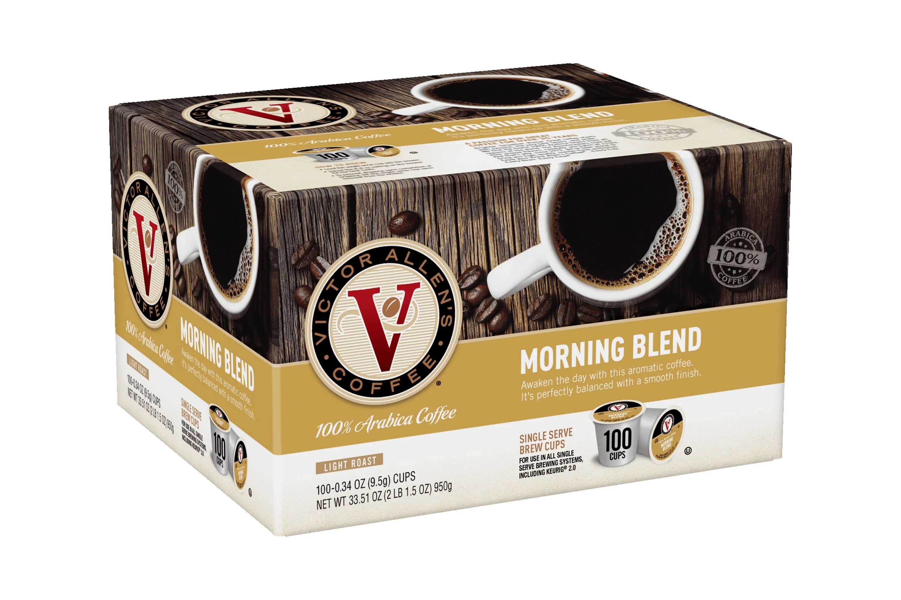 Victor Allen's Coffee Morning Blend, Light Roast, Single Serve Coffee Pods for Keurig K-Cup Brewers