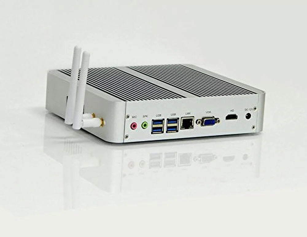 New Kaby Lake i3 7100U Mini pc Fanless PC Desktop pc HTPC with 4G DDR3 128G SSD Support Windows/Linux 6xUSB(4xUSB3.0) VGA HDMI, Sliver Aluminum Shell