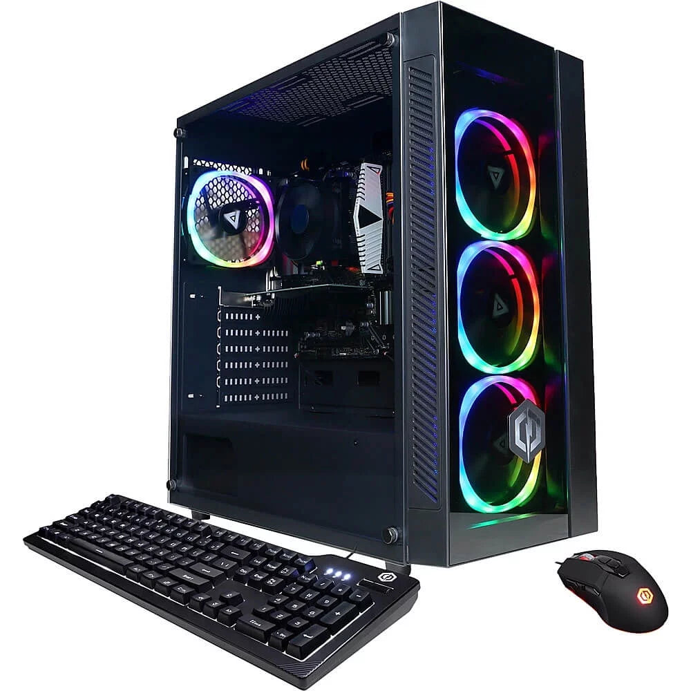CyberPowerPC Gamer Master Gaming Desktop, AMD Ryzen 3 4100, 8GB RAM, NVIDIA GeForce Gt 1030 2 GB, 500GB SSD, Windows 11 Home, GMA8840CPGV7